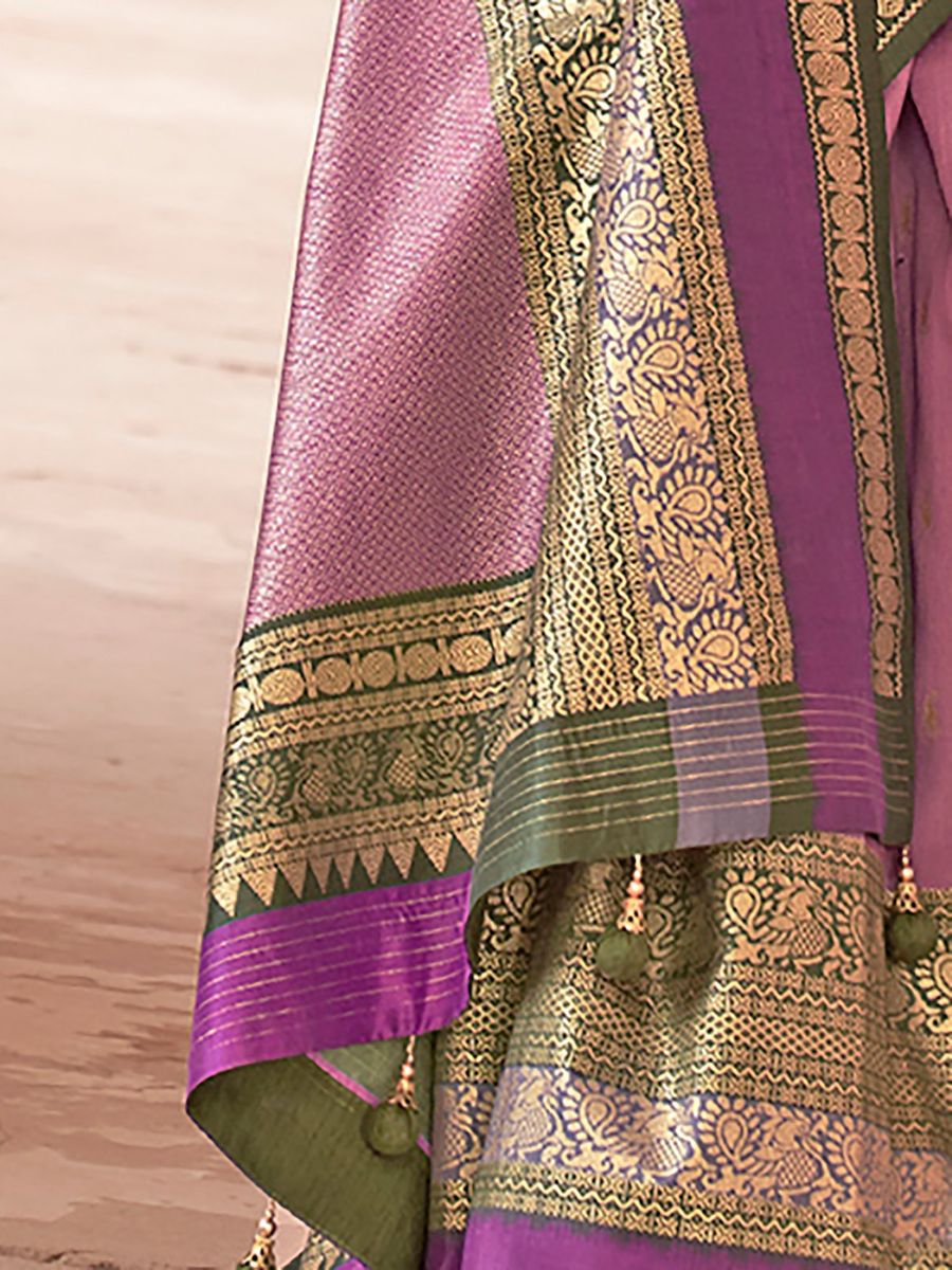 Mauve Patola Silk Traditional Woven Saree 