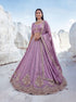 Lilac Pure Soft Silk Heavy Sequins Embellishment Work Bridal Lehenga Choli 