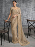 Cream Premium Zari Tissue Silk Bridal Saree 