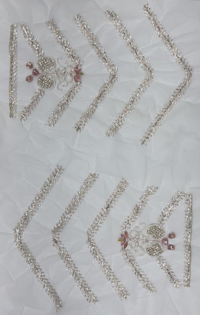 White Pure Heavy Net Motif Handwork Zari Sequins Work Bridal Lehenga Choli