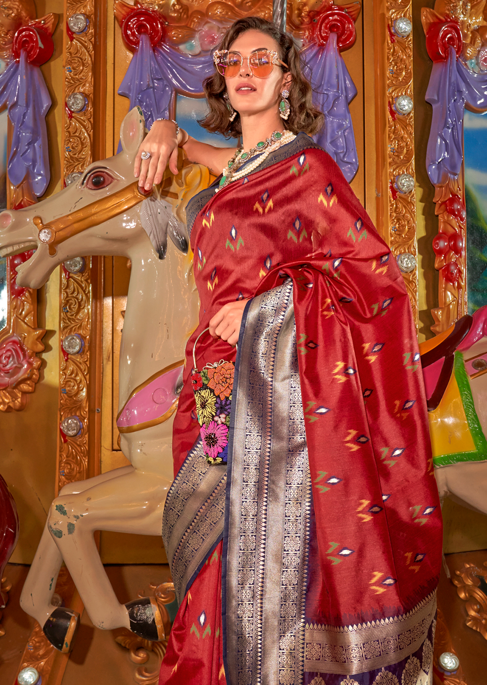 Party Wear Handloom Silk Saree