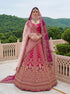 Pink Pure Soft Heavy Silk Sequins Embroidery Work Bridal Lehenga 