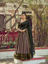 Brown Pure Poly Poly Cotton with Zari Woven Half Saree Lehenga