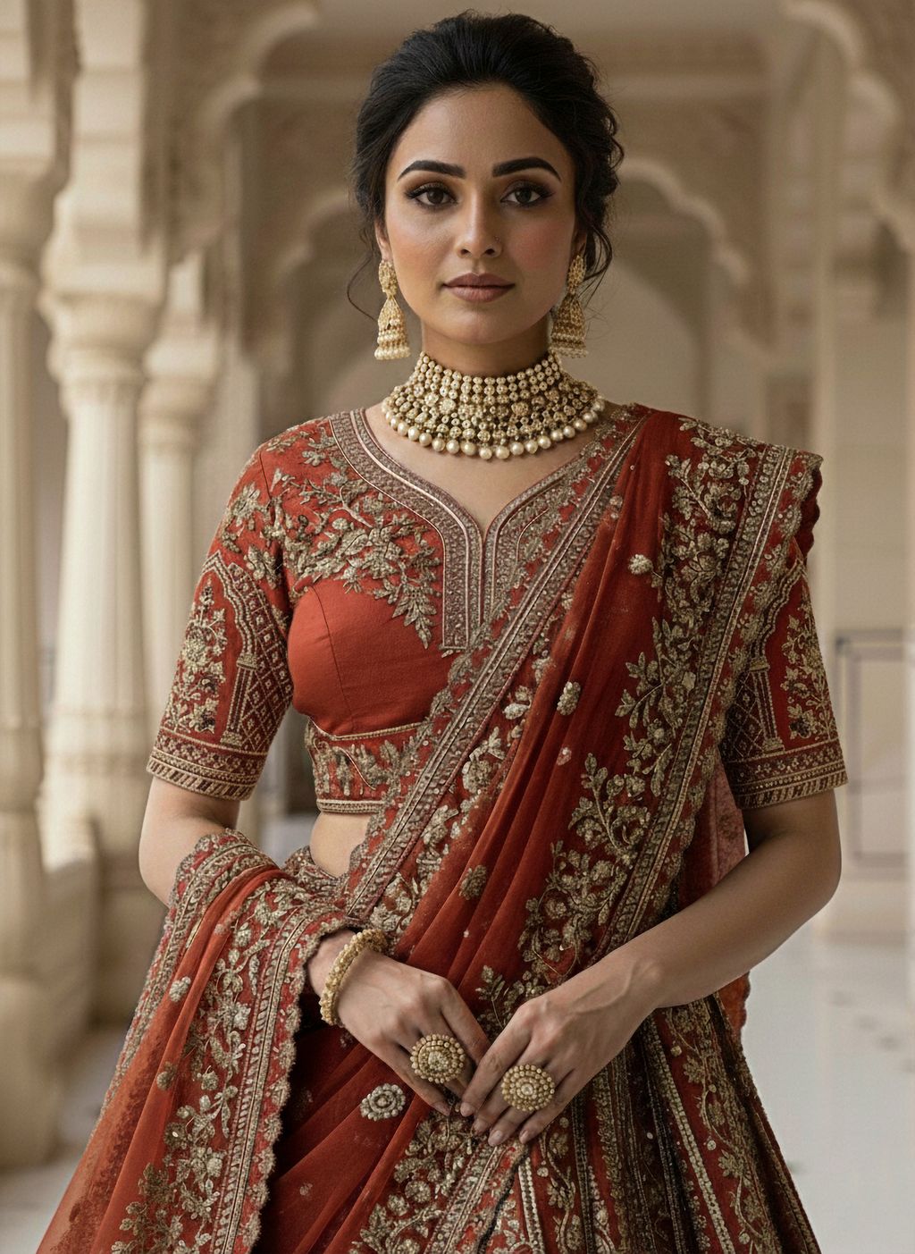 Orange Pure Soft Silk Premium Bridal Lehenga Choli