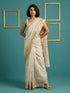 Chickoo Pure Tussar Silk Cutwork Chit Pallu Embroidered Saree 