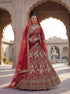 Red Pure Soft Silk Heavy Embroidery Work Bridal Lehenga 