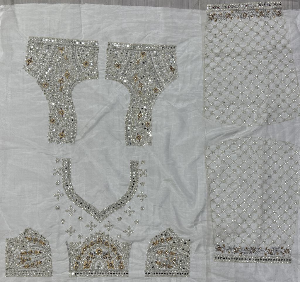 White Pure Soft Net Heavy Embroidery Work Bridal Lehenga ##color## Bridal Lehenga with premium fabric and embroidery