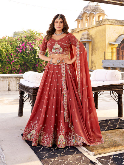 Salmon Color Chocolate Crush Chaniya Choli 