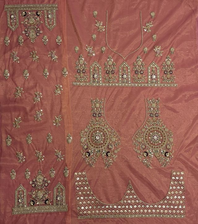 Pyazi Pure Soft Heavy Net Sequins Embroidery Work Bridal Lehenga 