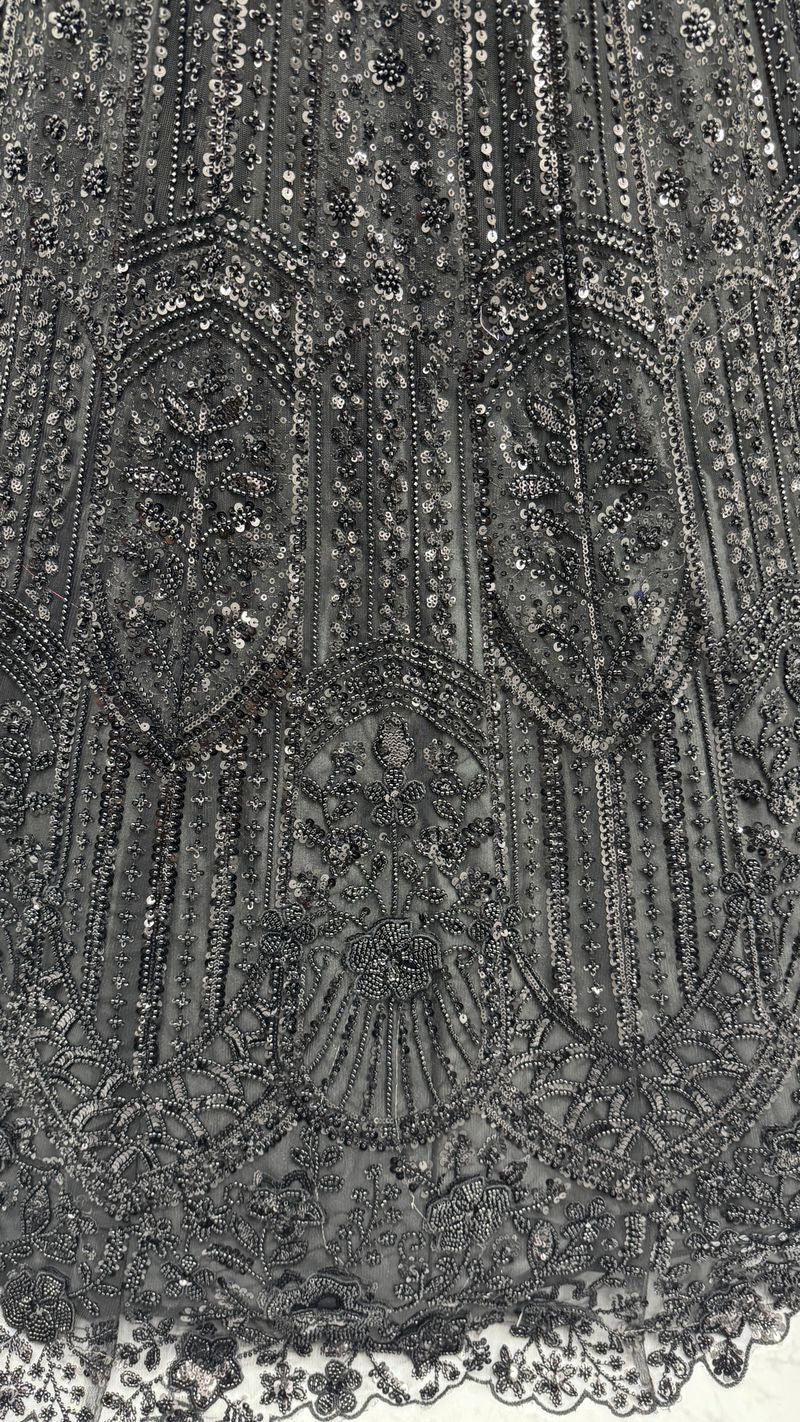 Black Pure Soft Net Heavy Embroidery Work Bridal Lehenga