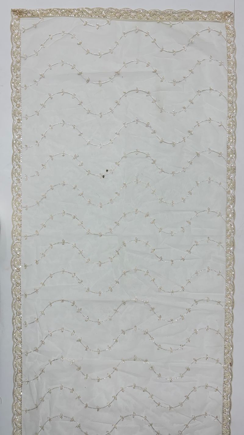 Cream Pure Heavy Net Motif Handwork Zari Sequins Work Bridal Lehenga Choli