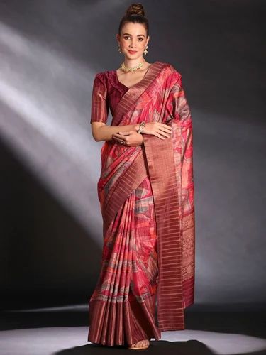 Multicolour Pure Handi Silk Handloom Saree Row Silk Saree Anant Tex Exports Pvt.Ltd..