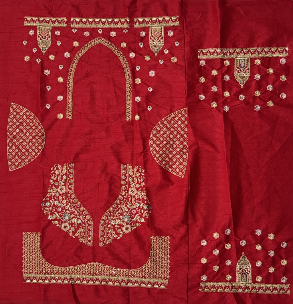 Red Pure Soft Silk Heavy Embroidery Work Bridal Lehenga 