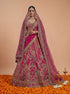 Pink Pure Soft Silk Heavy Embroidery Work Bridal Lehenga 