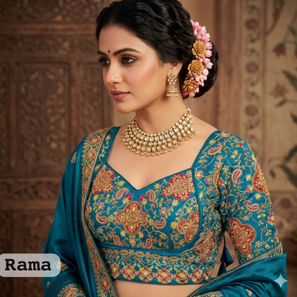 Rama Pure Heavy Natural Crape Madhubala Style Bridal Blouse