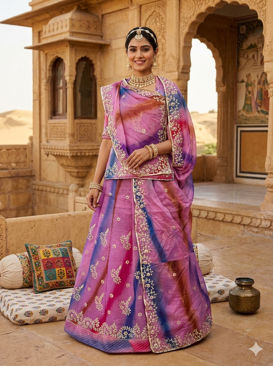 Multi Pure Soft Kota Doriya Gotta Patti Rajasthani Rajputi Lehenga Choli