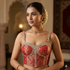 Red Pure Heavy Banarasi With Real Mirror Work Bridal Blouse