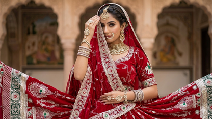 Rani Pink Pure Georgette Lahariya Print 05 Mte Flair With Gotta Patti Rajasthani Rajputi Lehenga Choli