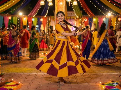 Maroon Pure Roman Silk 06 Mtr Flair Double Colour Shade Navratri Lehenga Choli