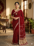 Maroon Pure Gaji Silk Original Bandhani With Gota Pati Hand Work Gajji Silk Saree