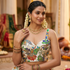 White Pure Heavy Banarasi Position Work Corset Style Blouse