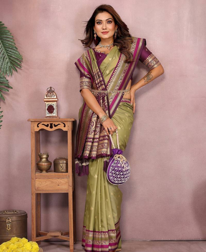 Green Pure Handloom Kalamkari Silk Saree Kalamkari Saree Anant Tex Exports Pvt.Ltd..