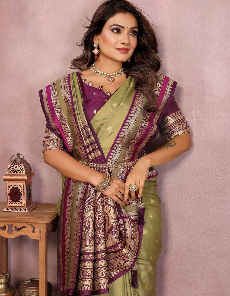 Green Pure Handloom Kalamkari Silk Saree Kalamkari Saree Anant Tex Exports Pvt.Ltd..