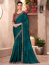 Teal Blue Pure Georgette Chiffon With Embroidery Sequins Saree 