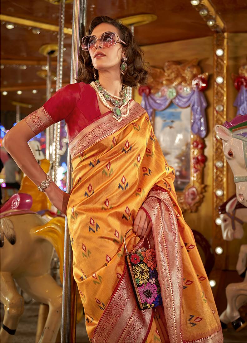 Party Wear Handloom Silk Saree