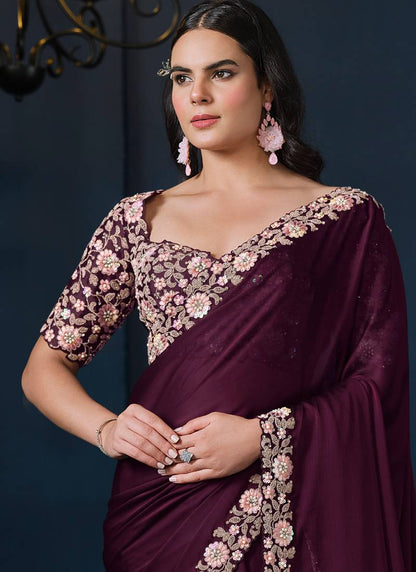 Satin Saree