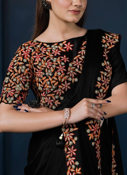 Crepe Satin Silk Saree
