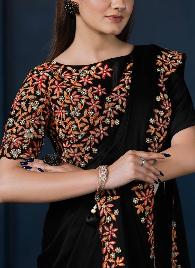 Crepe Satin Silk Saree