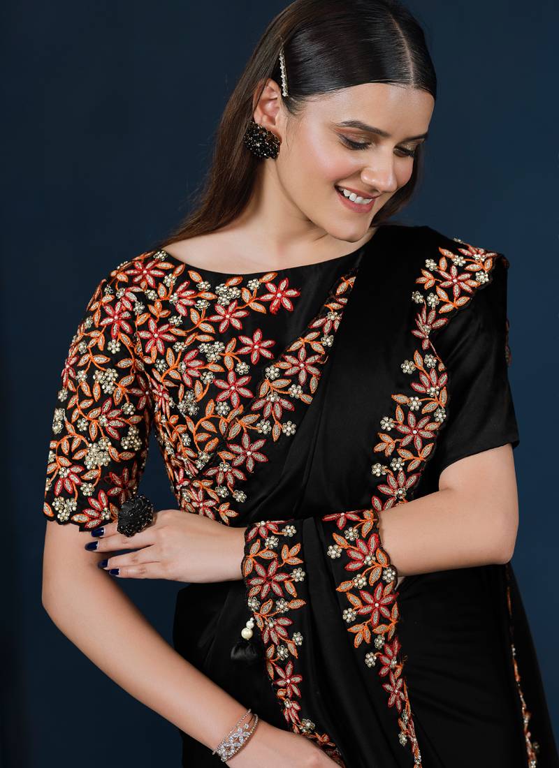 Crepe Satin Silk Saree