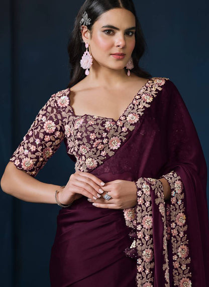 Satin Saree
