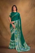 Green Japan Satin Printed Saree