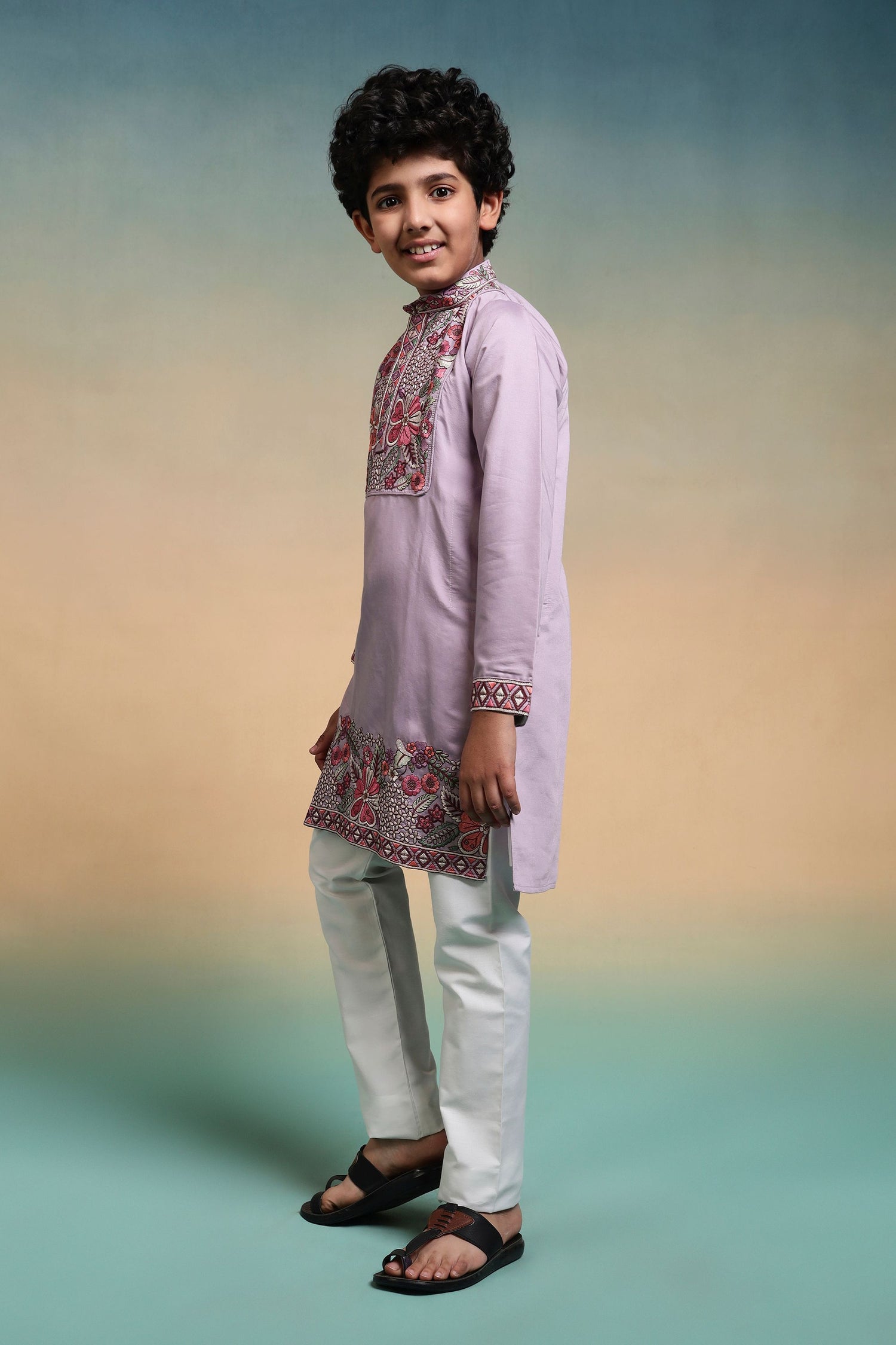 Lavendor Pure Viscose Silk Kids Boy Kurta Pajama 