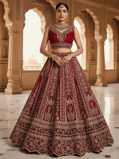 Red Pure Soft Silk Premium Bridal Lehenga Choli Wedding Lehenga Choli Anant Tex Exports Pvt.Ltd..