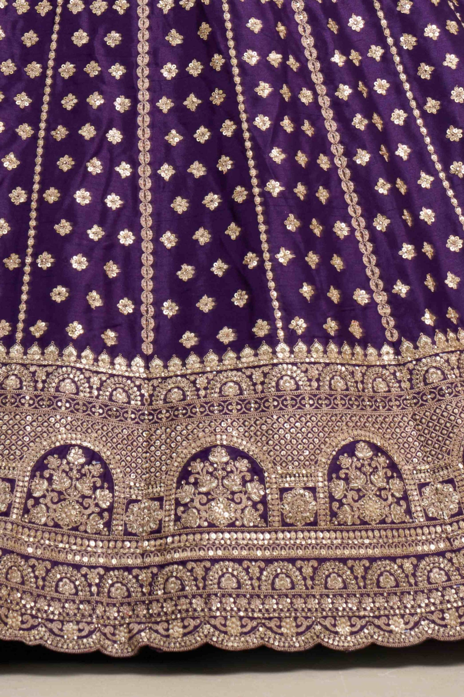 Royal Purple Silk Lehenga Choli with Heavy Zari Embroidery