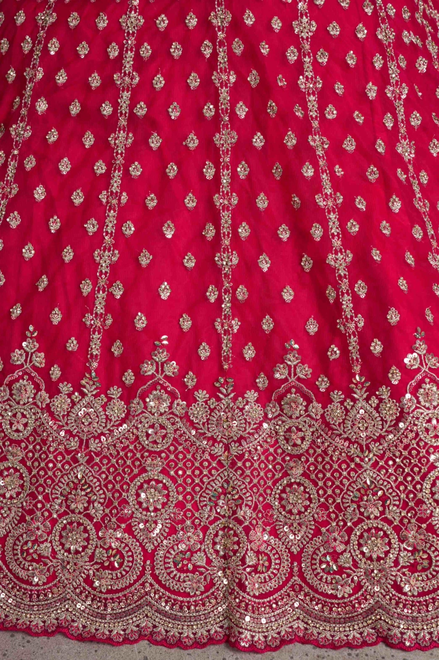 Rani Pink Net Lehenga Choli with Heavy Embroidery Work
