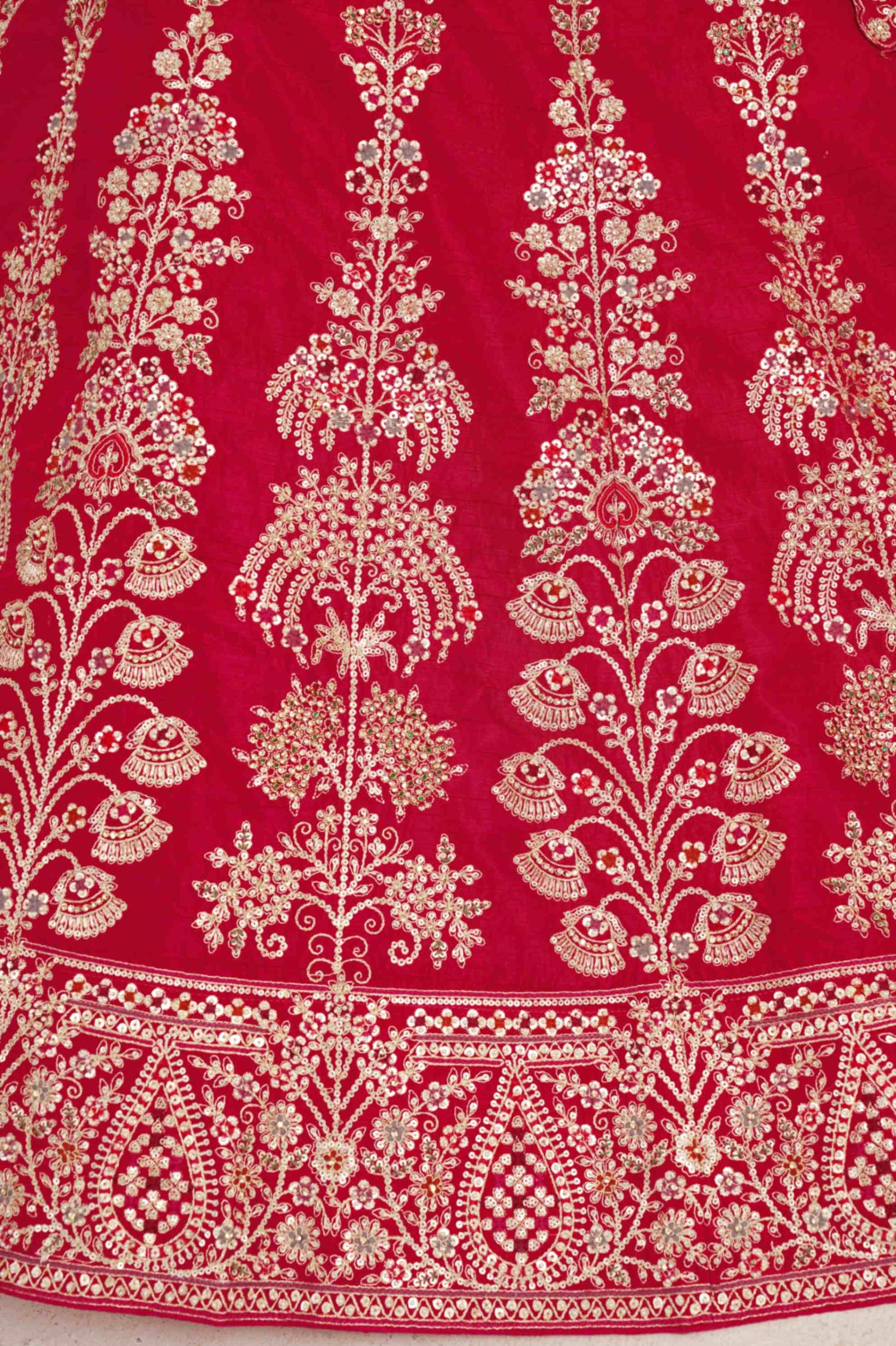 Rani Pink Silk Embroidered Lehenga Choli with Organza Dupatta