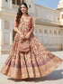 Salmon Peach Pure Silk Blend Kalamkari Anarkali Gown Anarkali Gown Anant Tex Exports Pvt.Ltd..