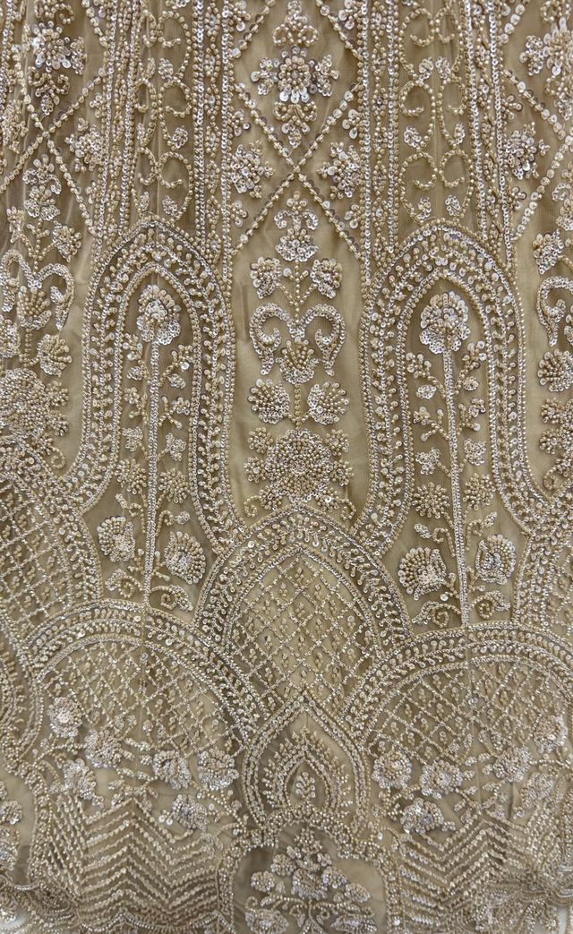 Chiku Pure Heavy Net Motif Handwork Zari Sequins Work Bridal Lehenga Choli