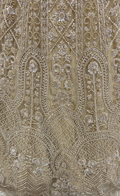 Chiku Pure Heavy Net Motif Handwork Zari Sequins Work Bridal Lehenga Choli