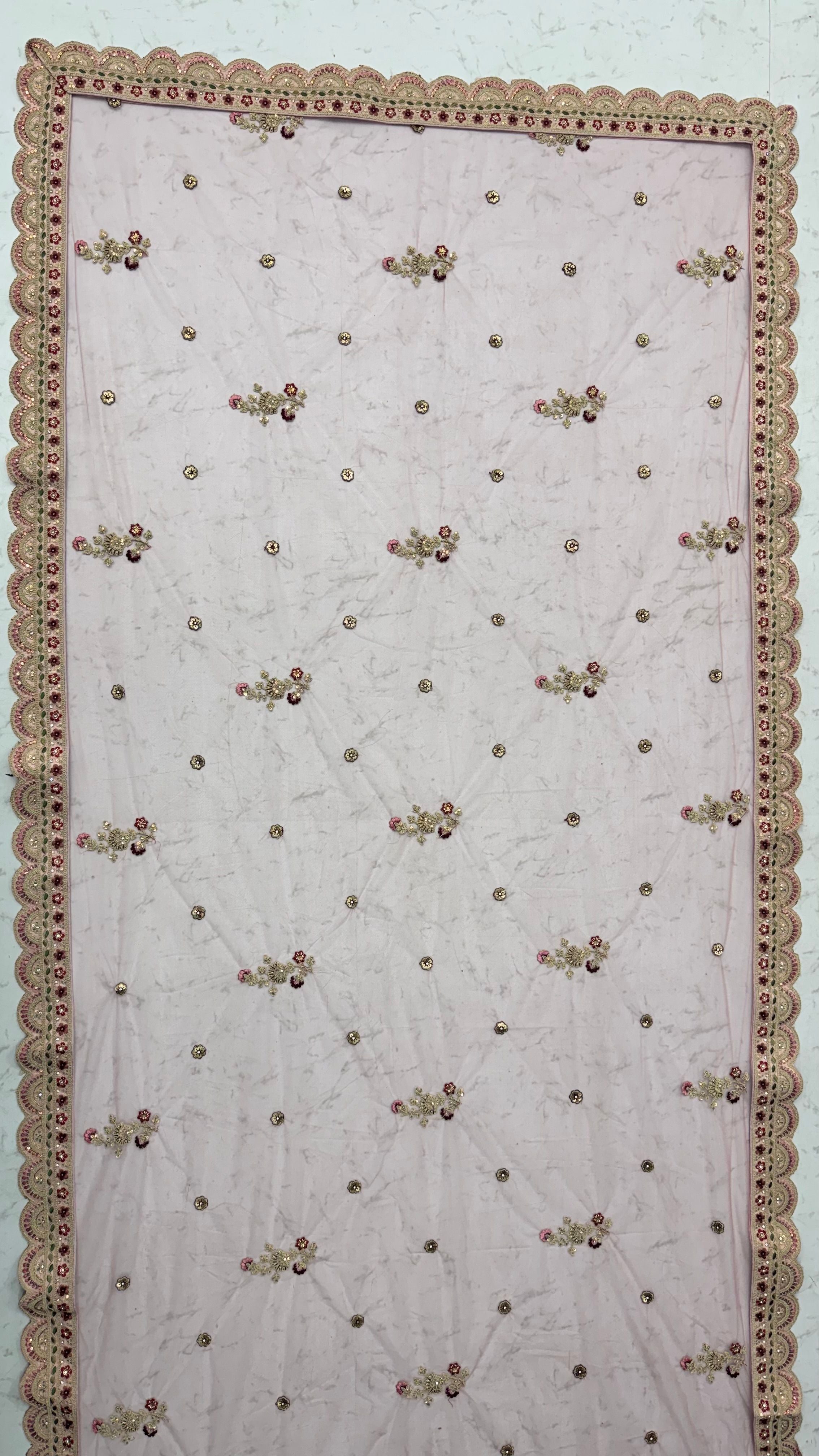 Pink Pure Soft Gadhwal Silk Heavy Embroidery Work Bridal Lehenga Choli