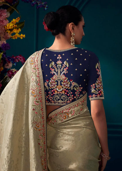 Beautiful Designer Rodeo Dust Banarasi Kanjivaram Wedding Saree