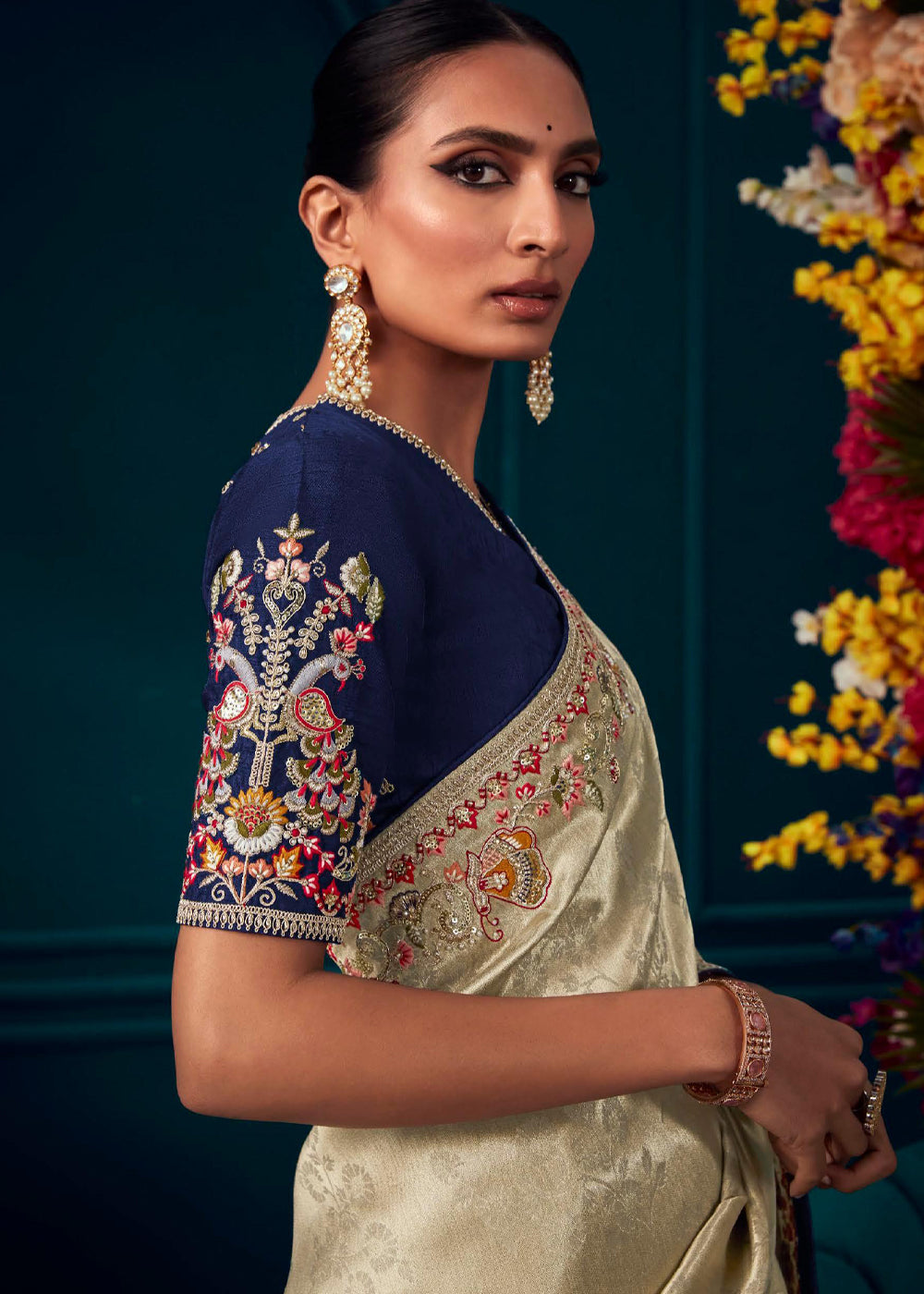 Beautiful Designer Rodeo Dust Banarasi Kanjivaram Wedding Saree