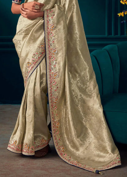 Beautiful Designer Rodeo Dust Banarasi Kanjivaram Wedding Saree