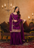 Designer sharara suit set with embroidery work

