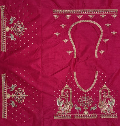 Rani Pink Pure Soft Silk Heavy Embroidery Work Bridal Lehenga 