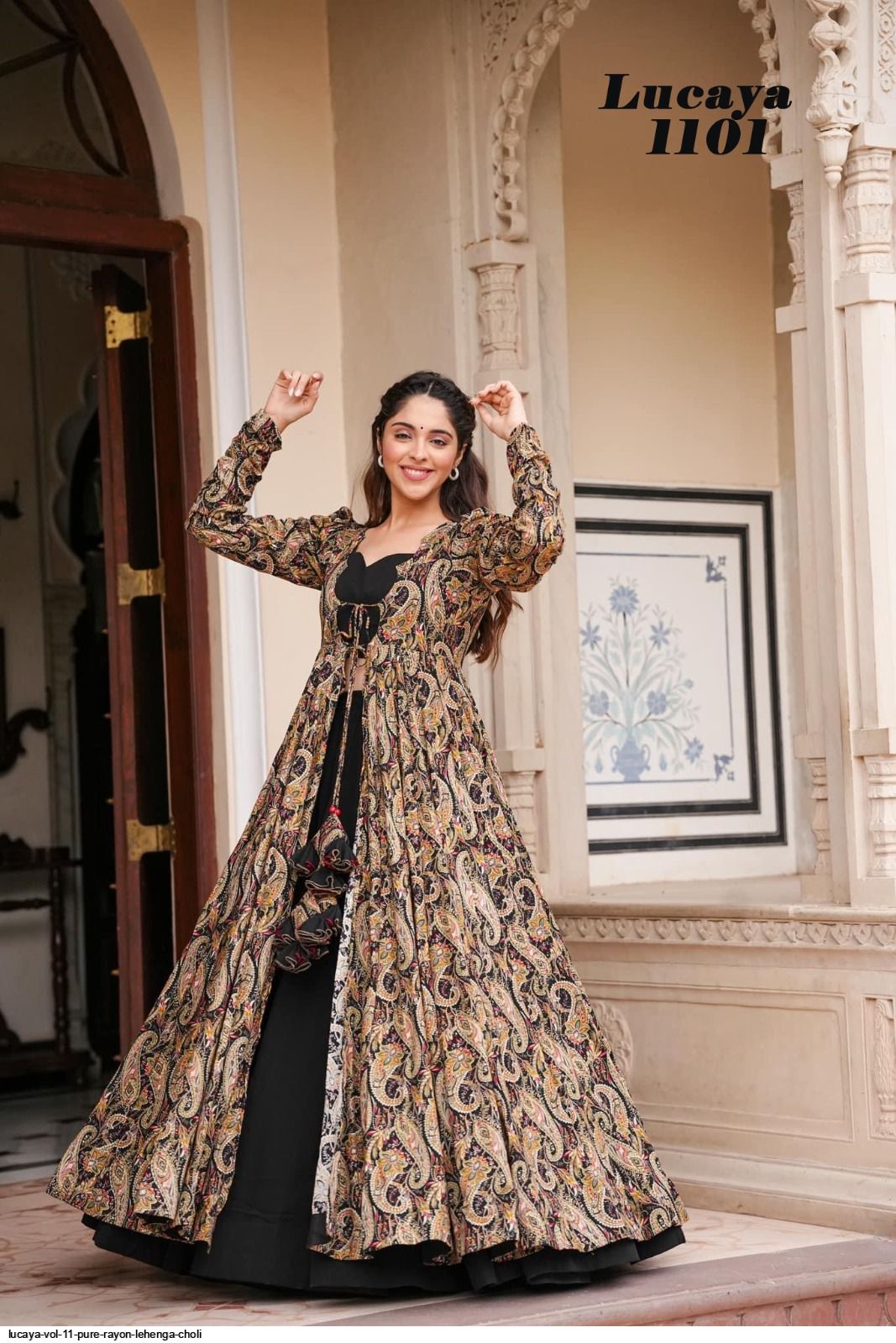 Brown Pure Cotton Silk Anarkali Kurti Set